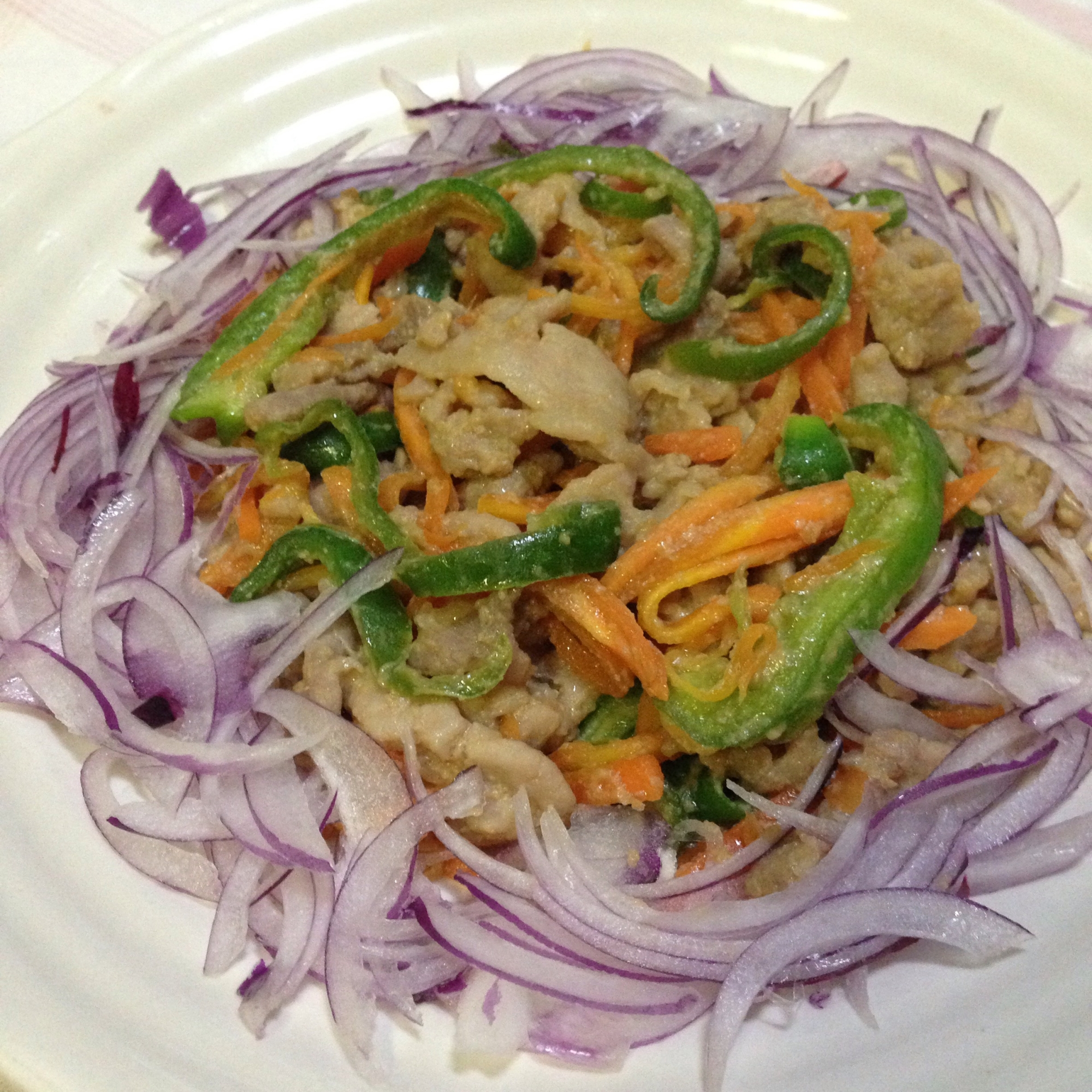 豚こま肉と野菜の味噌漬け焼き♪