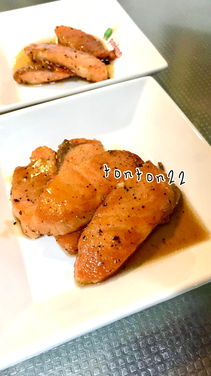 サーモントラウトの黒酢照り焼き レシピ 作り方 By Tonton22 楽天レシピ