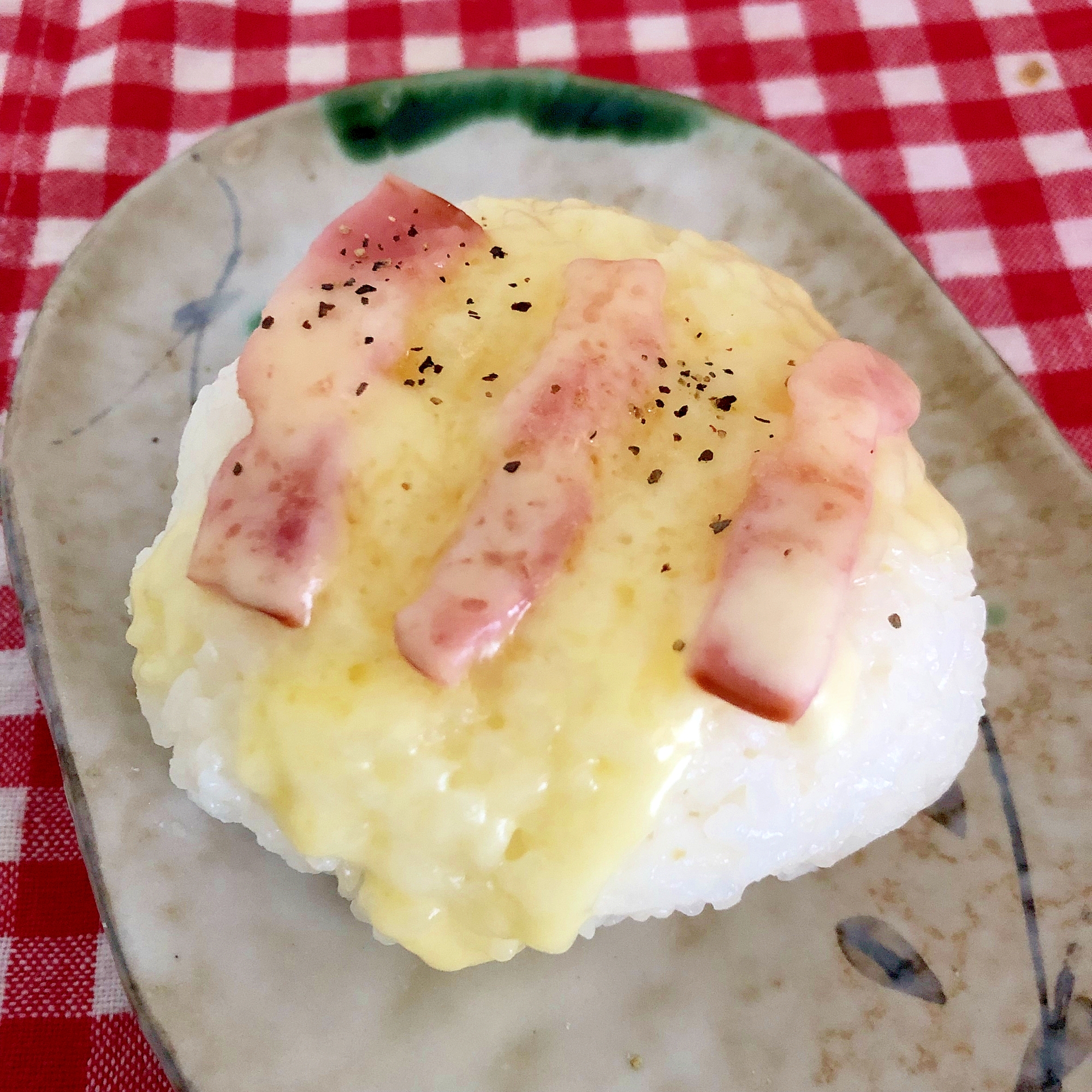 ベーコンとチーズの焼きおにぎり☆