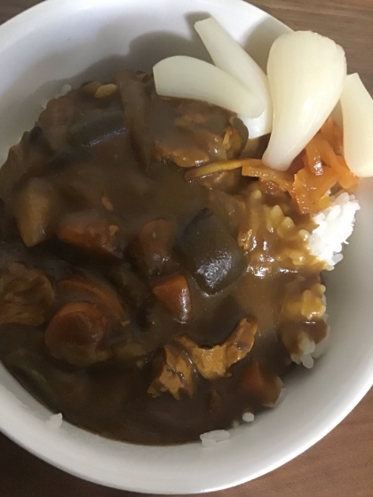 トマト缶入り豚肉のカレーライス(*´꒳`*)