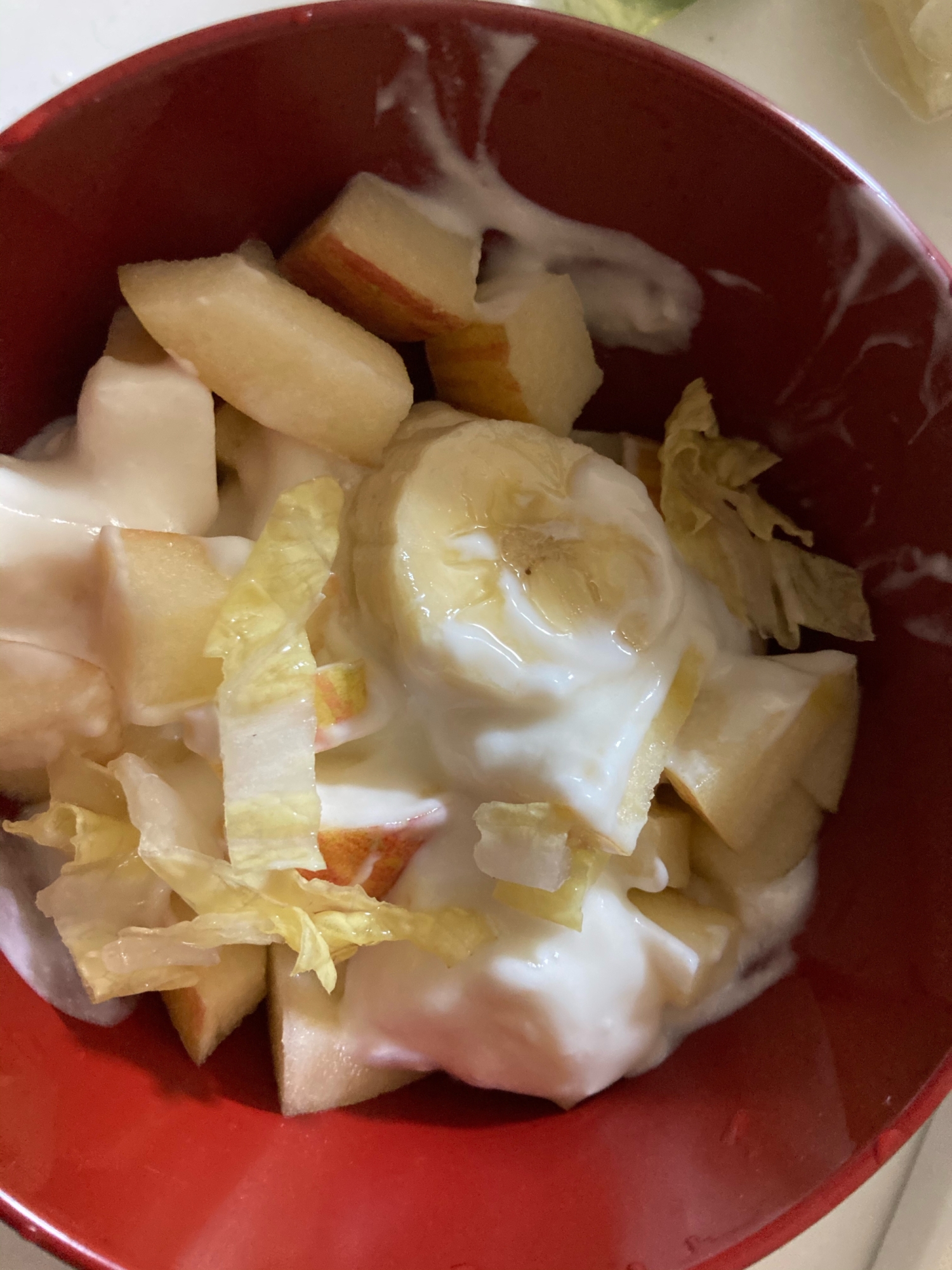 離乳食⁑ キャベツとバナナとりんごヨーグルト