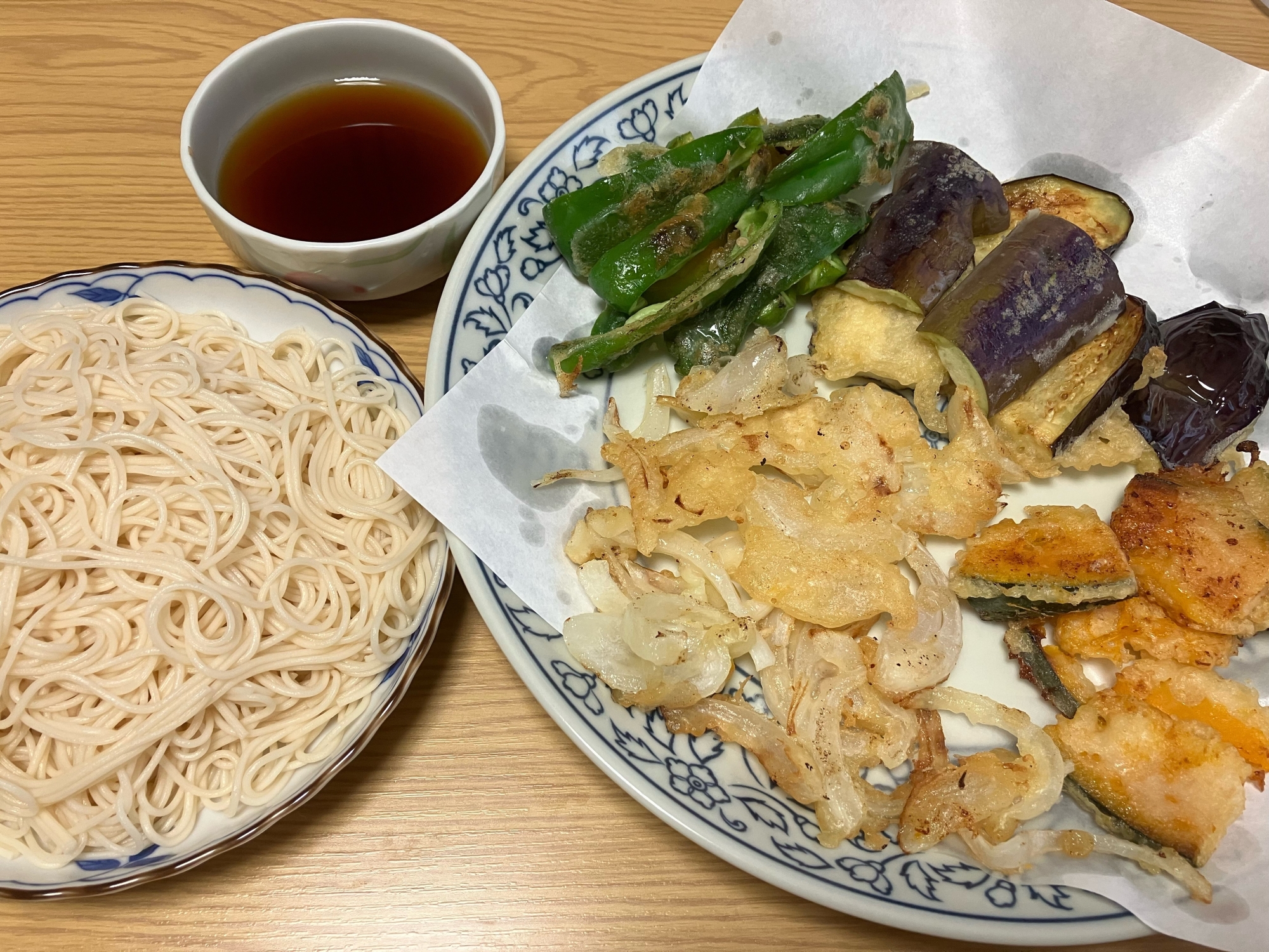 夏野菜の天ぷらそうめん☆彡