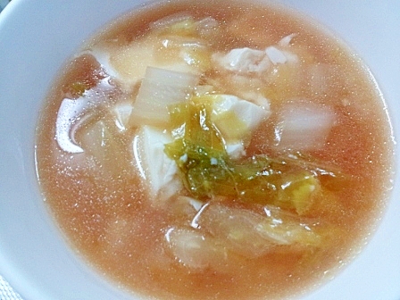 【レシピ】白菜と豆腐のスープ