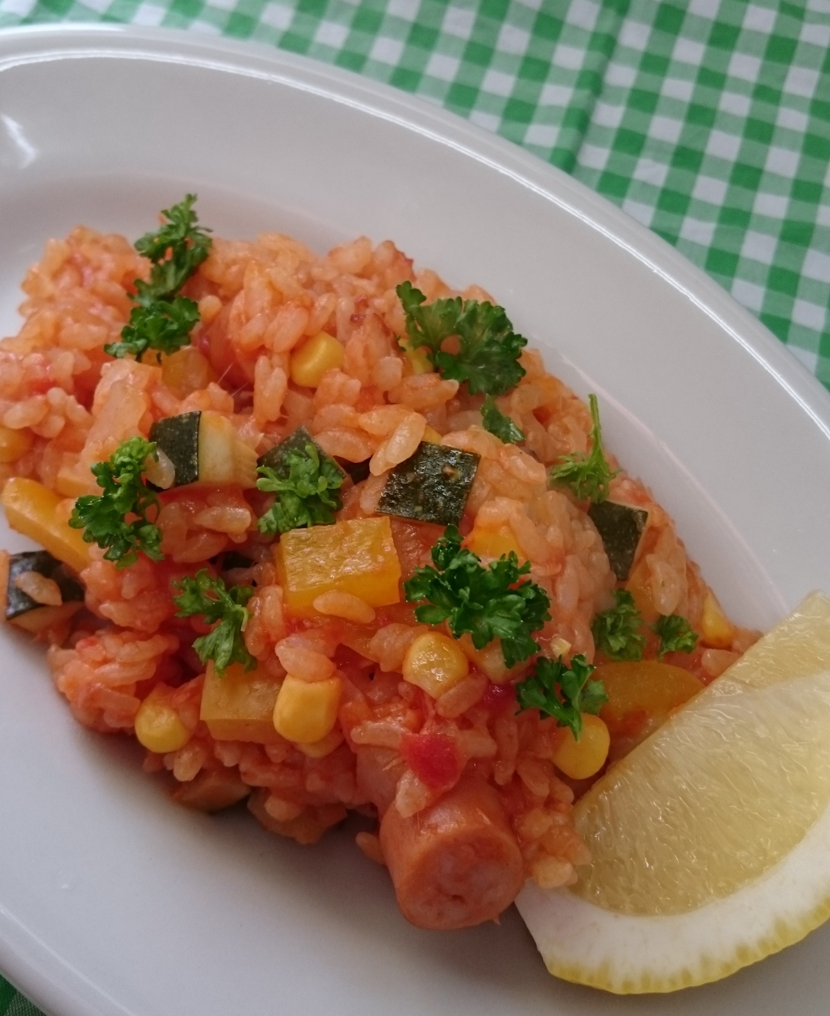 油控えめ!トマトピラフ～炊飯器でお手軽に～