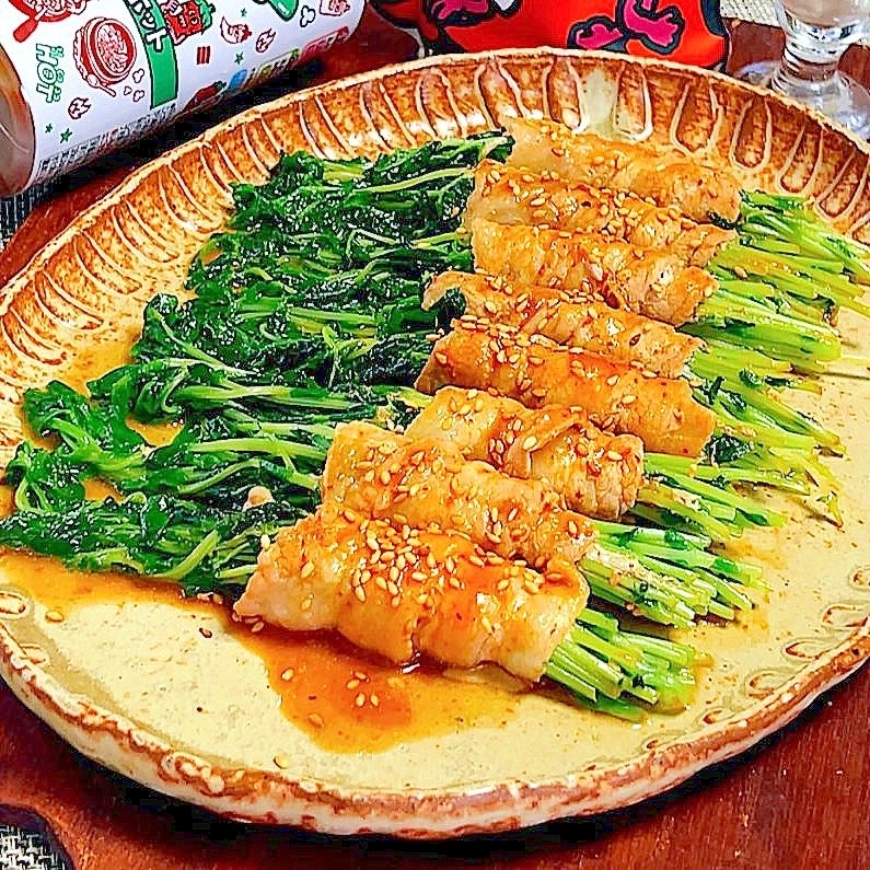 スパイシー!韓国風★豆苗の肉巻き