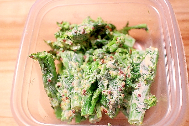 菜の花のマスタードマヨネーズ和え レシピ 作り方 By Seika A 楽天レシピ