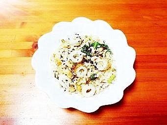 小松菜と大豆の卵炒飯
