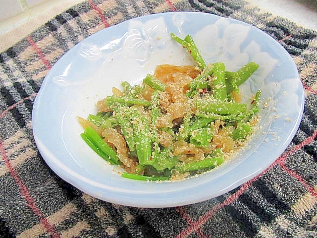 空芯菜の茎と中華クラゲ