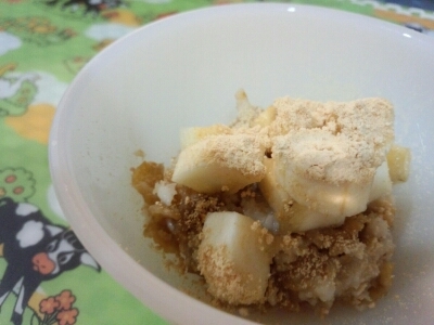 オートミールのバナナきなこ和え 離乳食 レシピ 作り方 By まいを 楽天レシピ