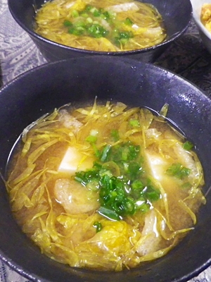 菊豆腐の味噌汁