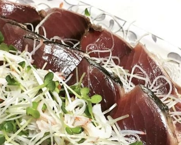 野菜たっぷり　カツオの黄身醤油