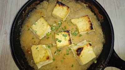 豆腐の味噌とろろ焼き
