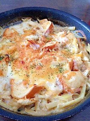 残り物とフライパン一つで作るパングラタン レシピ 作り方 By Hakkon8 楽天レシピ