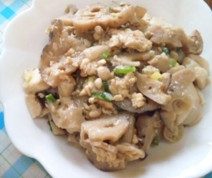 お肉なしで麻婆豆腐蓮根