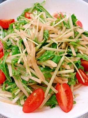 水菜と大根のピリ辛ゴマサラダ