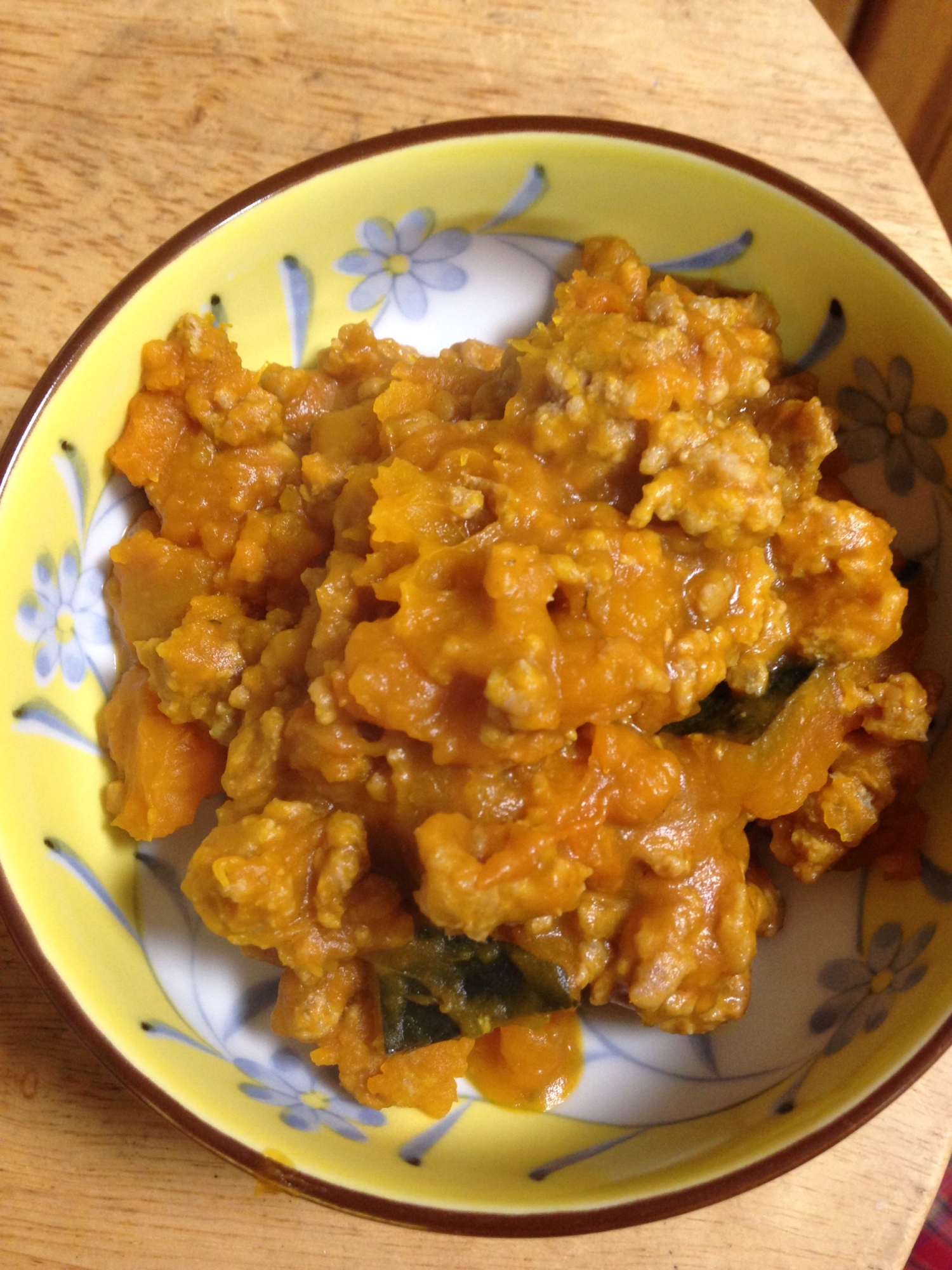 かぼちゃとミンチの煮物