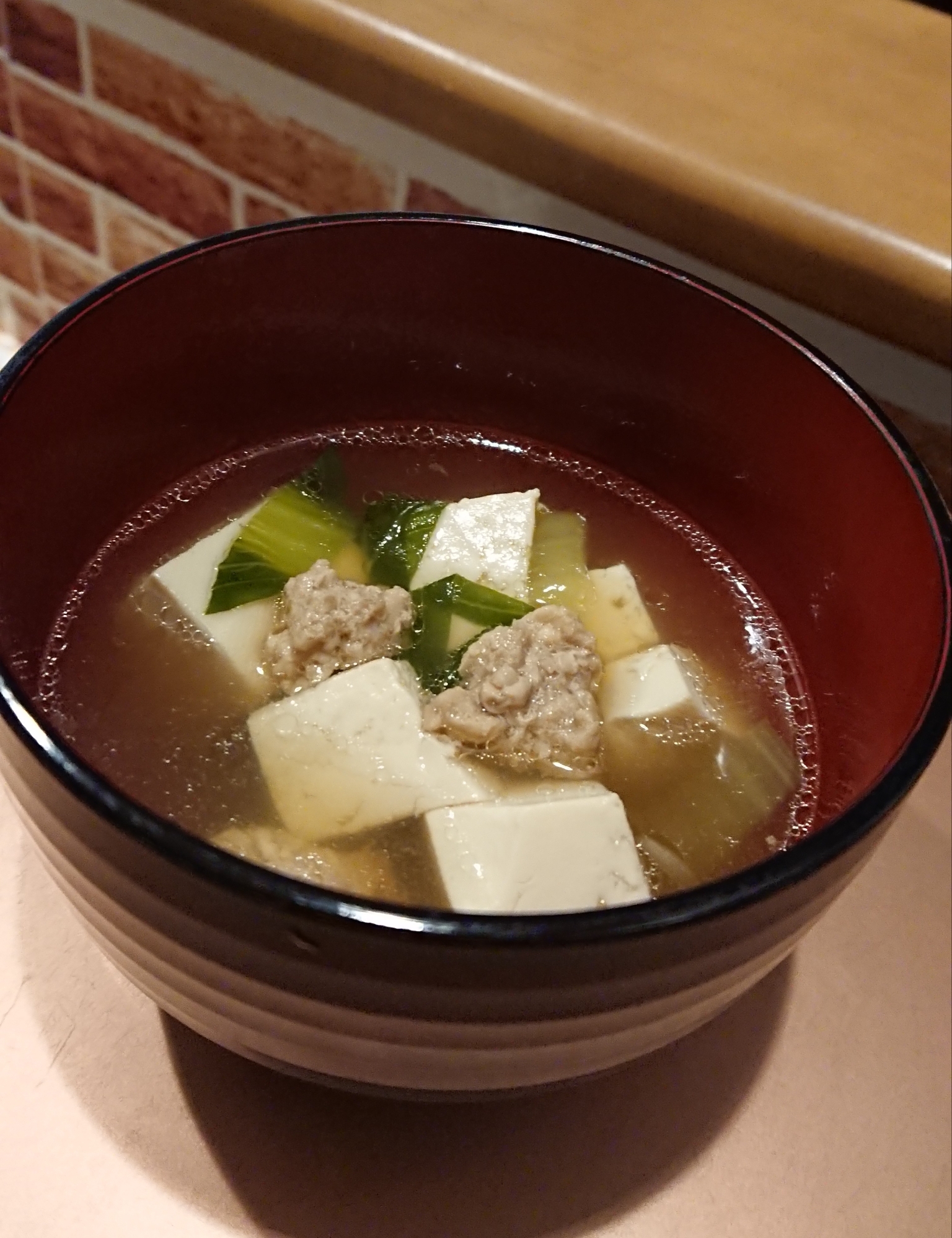 豆腐とひき肉のスープ♡