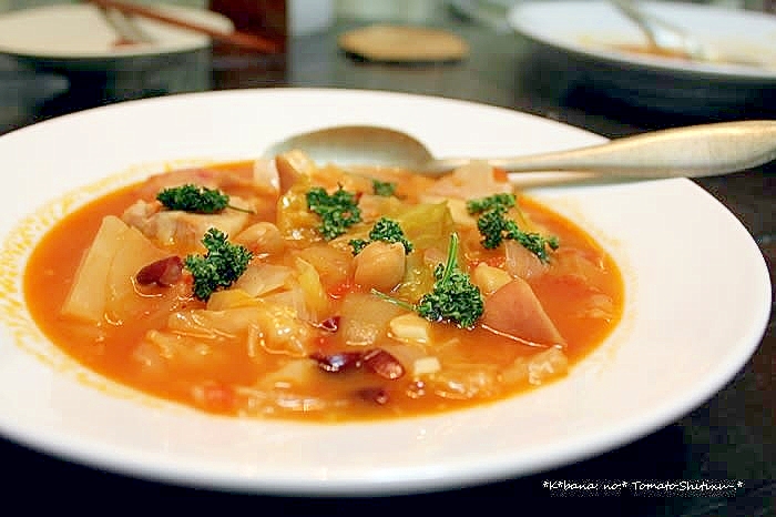 塩豚と野菜と豆のシチュー