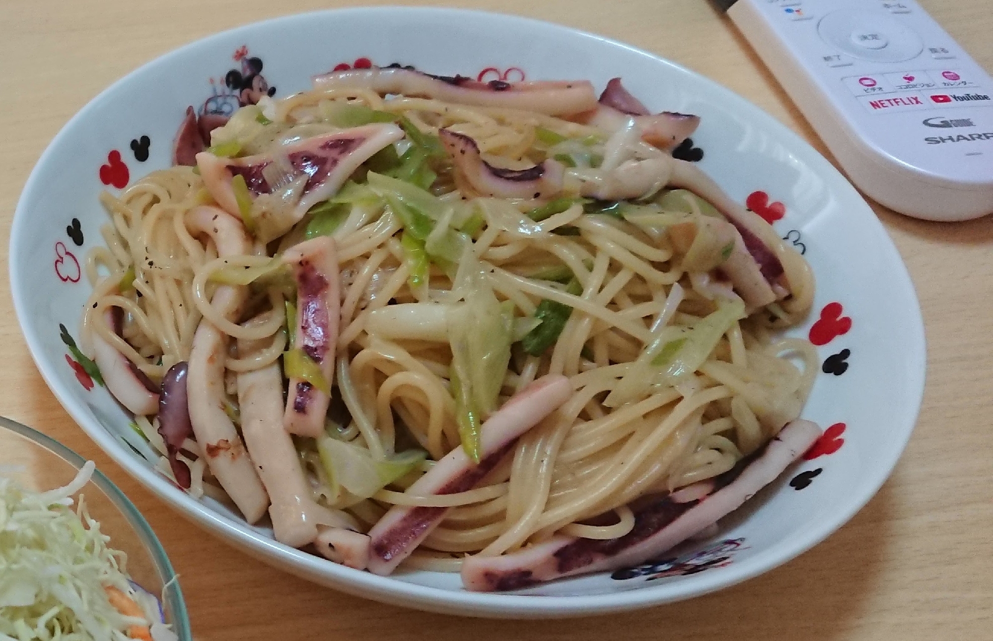 イカとネギの和風パスタ