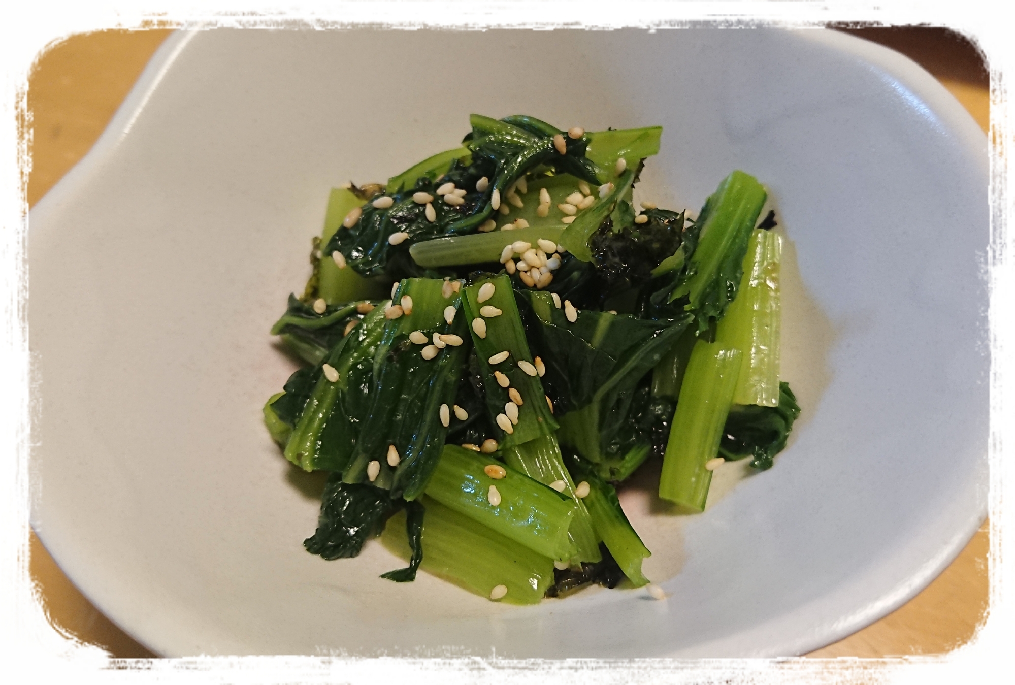小松菜の韓国海苔フレーク和え