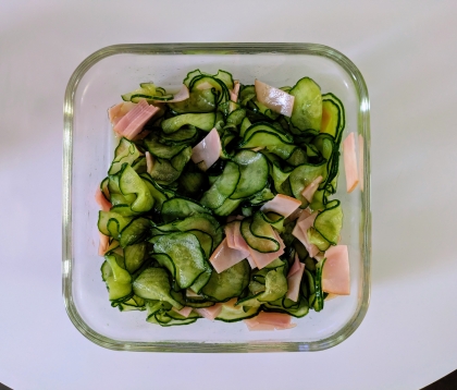 火を使わず簡単！ハムきゅうりわかめの酢の物