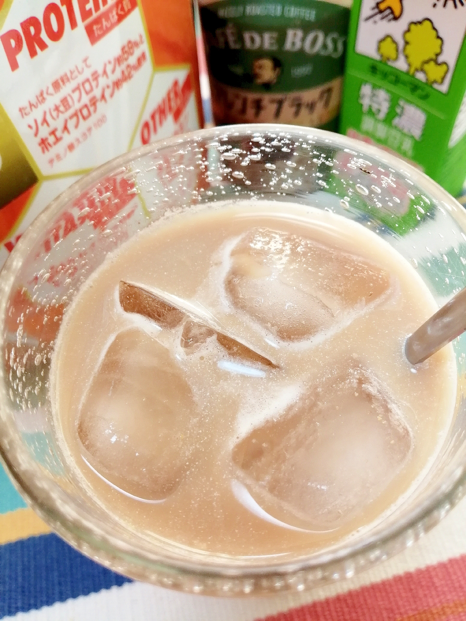 アイス☆プロテイン豆乳カフェオレ♪