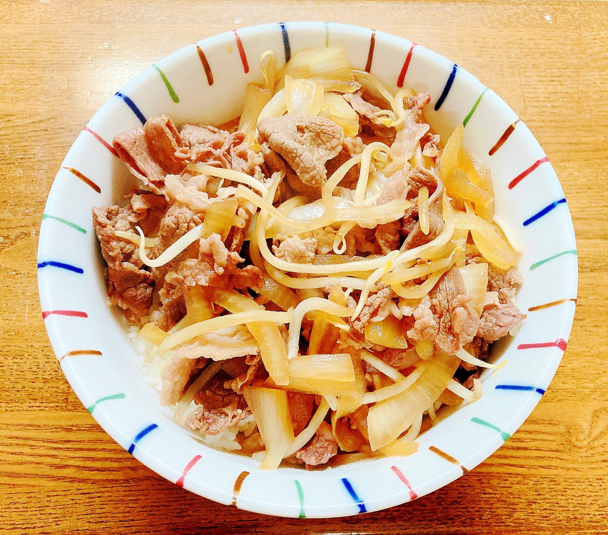 もやし入り牛丼