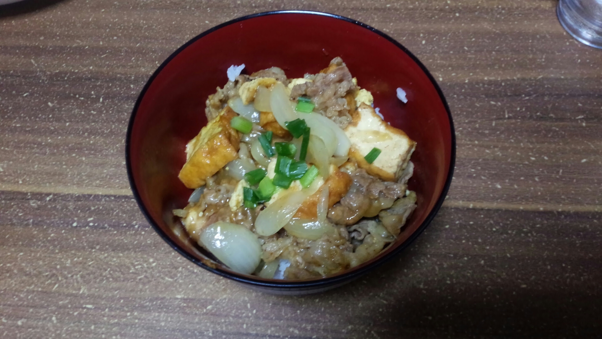 厚揚げと牛肉のカレー丼