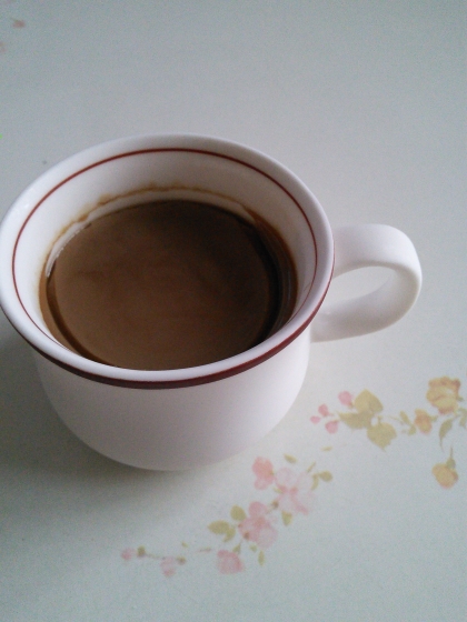 簡単に出来て美味しかったです。

可愛いカップが見当たらずコーヒーカップで作りました～(^○^)