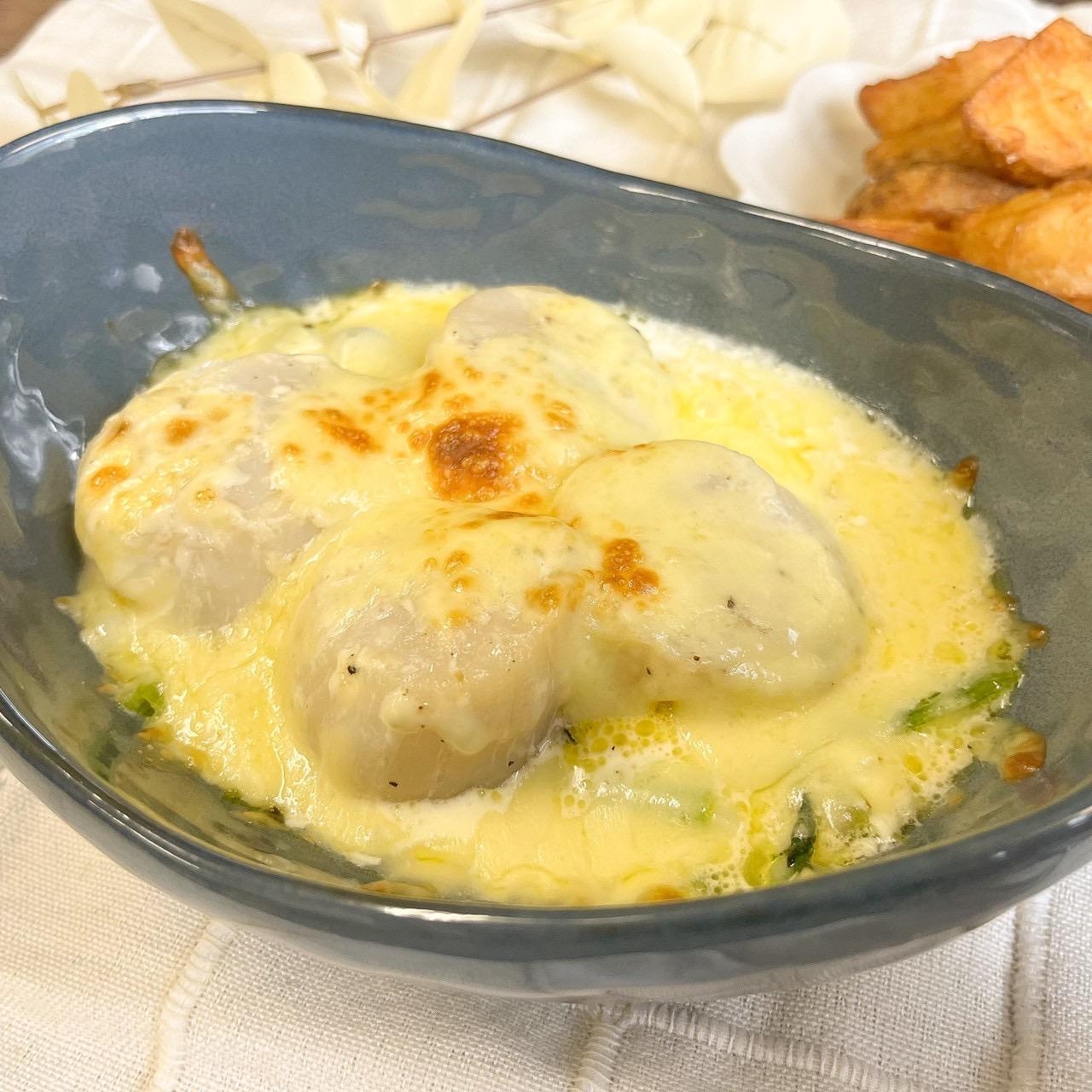 ホタテとほうれん草のマヨグラタン