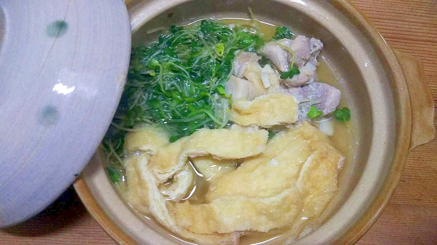 土鍋/かいわれ鶏もも油揚げ・中華味