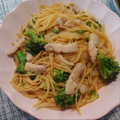 豚肉と小松菜の惣菜風パスタ！