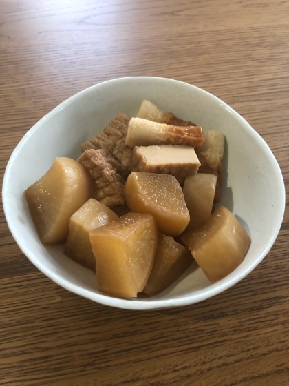 麺つゆで作る☆　厚揚げと大根と人参の煮物　修正あり