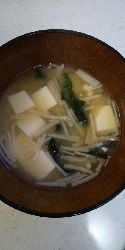 豆腐とえのきとわかめの味噌汁