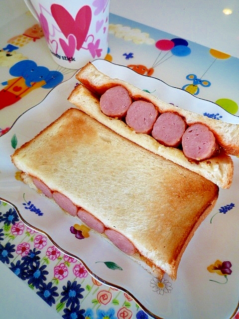 ソーセージのホットサンドイッチ レシピ 作り方 By 帰って来たvan 楽天レシピ