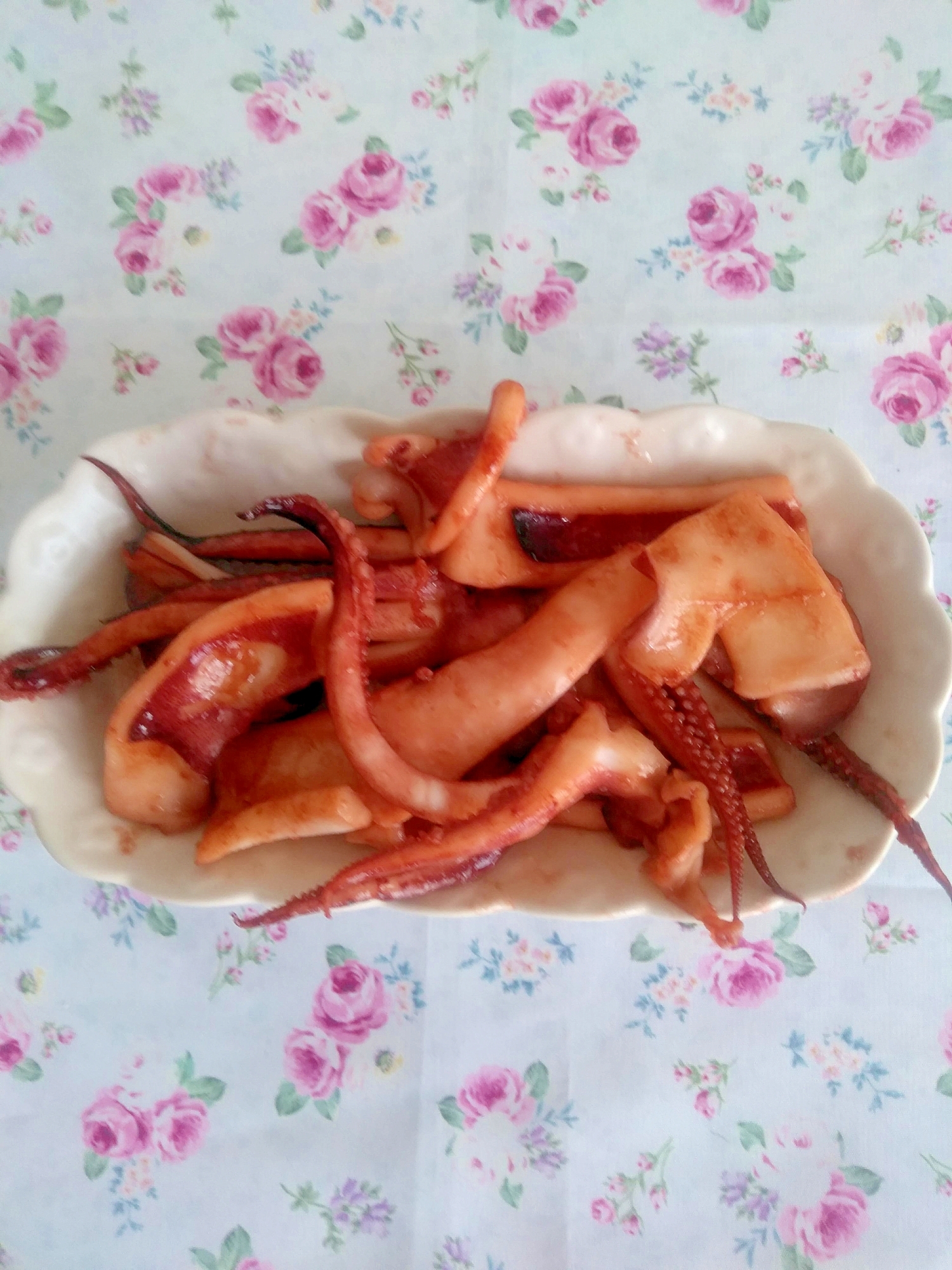 冷凍イカのバター焼き