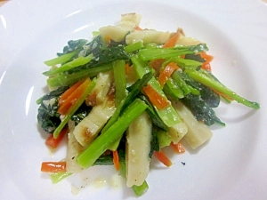 もう1品に~小松菜、ちくわ、人参の塩麹炒め