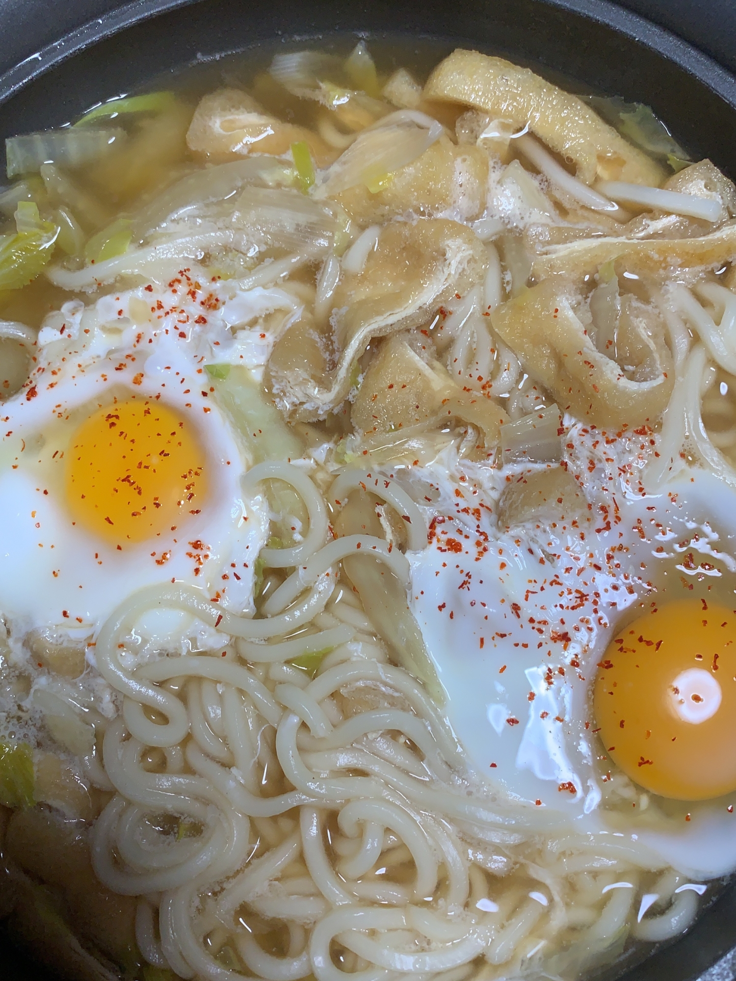 白菜とお揚げの煮込みうどん