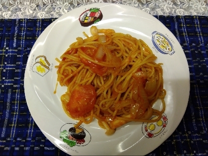 舞茸とトマトのケチャップパスタ