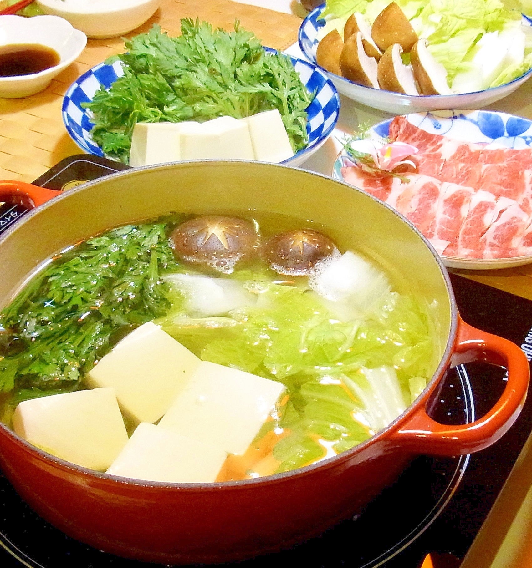 おろしポン酢で✿湯豆腐と豚しゃぶのお鍋