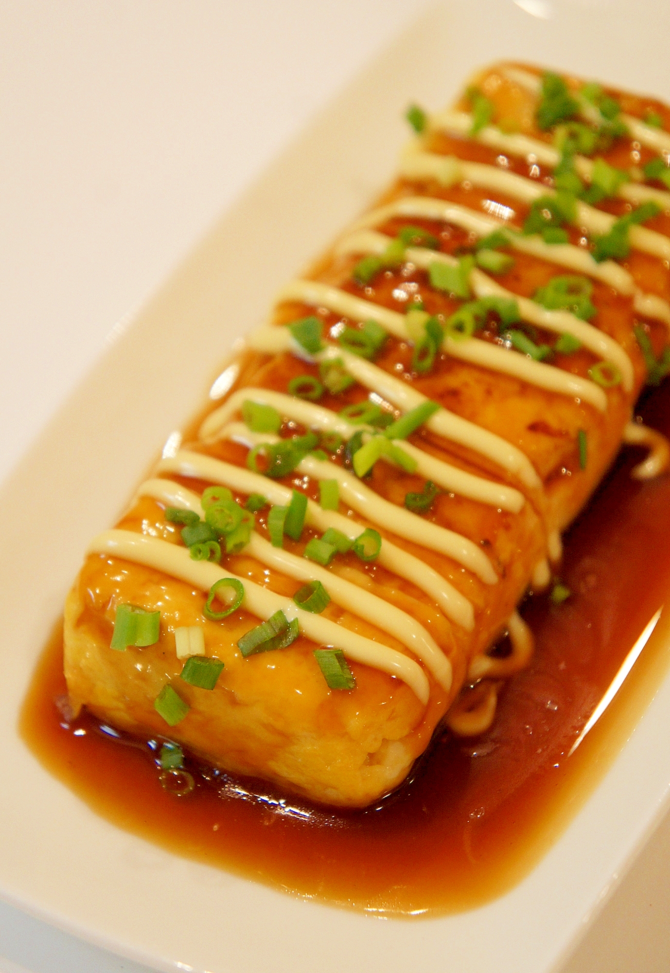 ふわふわ♪厚焼き卵～照りマヨソースがけ