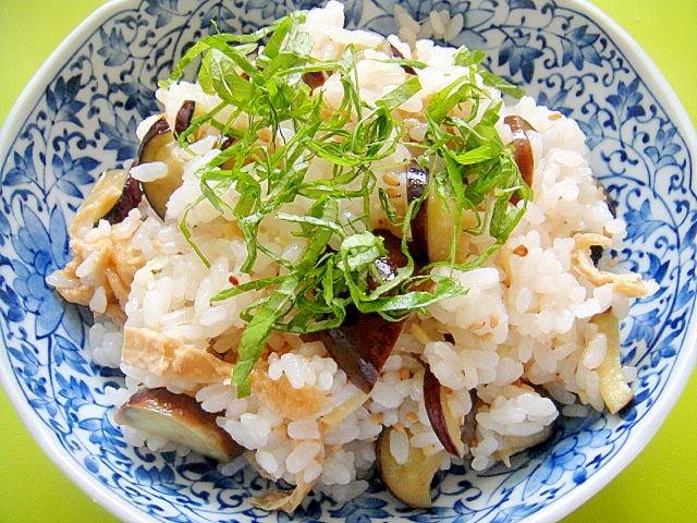 酢飯で☆茄子と生姜の混ぜごはん