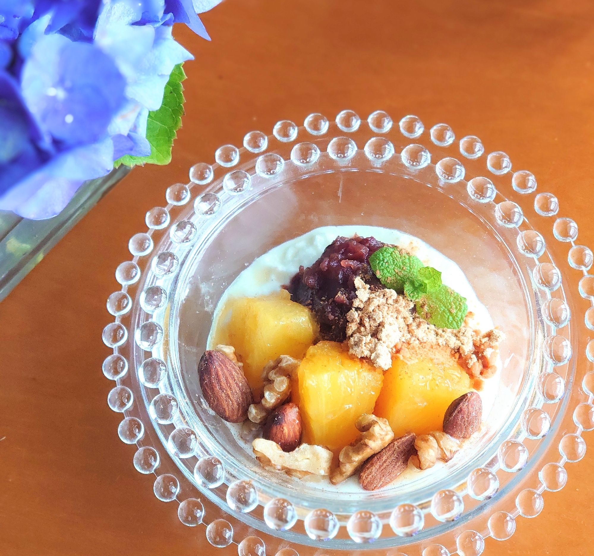 美活しましょᕷ*あんことパインのヨーグルトꕤ୭*