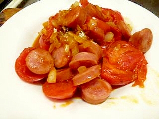 トマトとソーセージの炒めもの・ケイジャン風味
