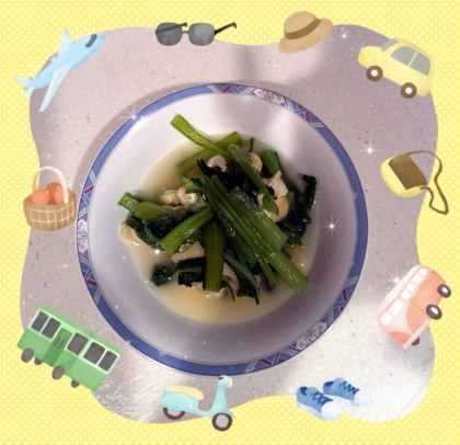 ごま油が香る♪小松菜と油揚げのお浸し♪