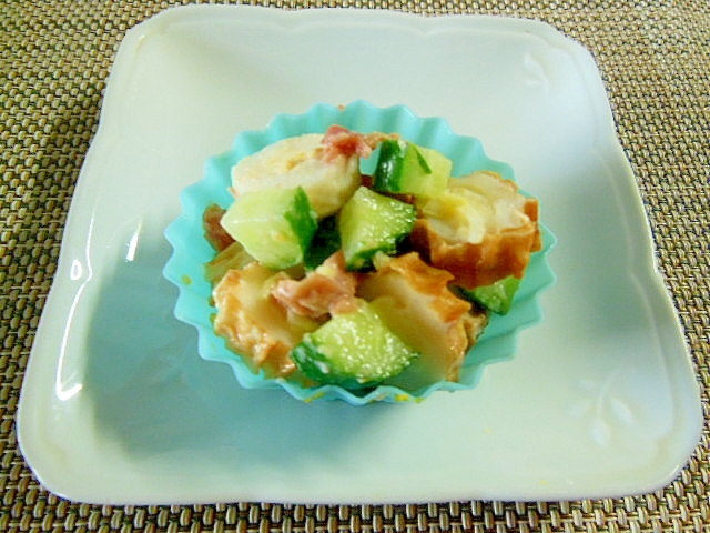 お弁当に!チーズちくわときゅうりの梅マヨ和え♪