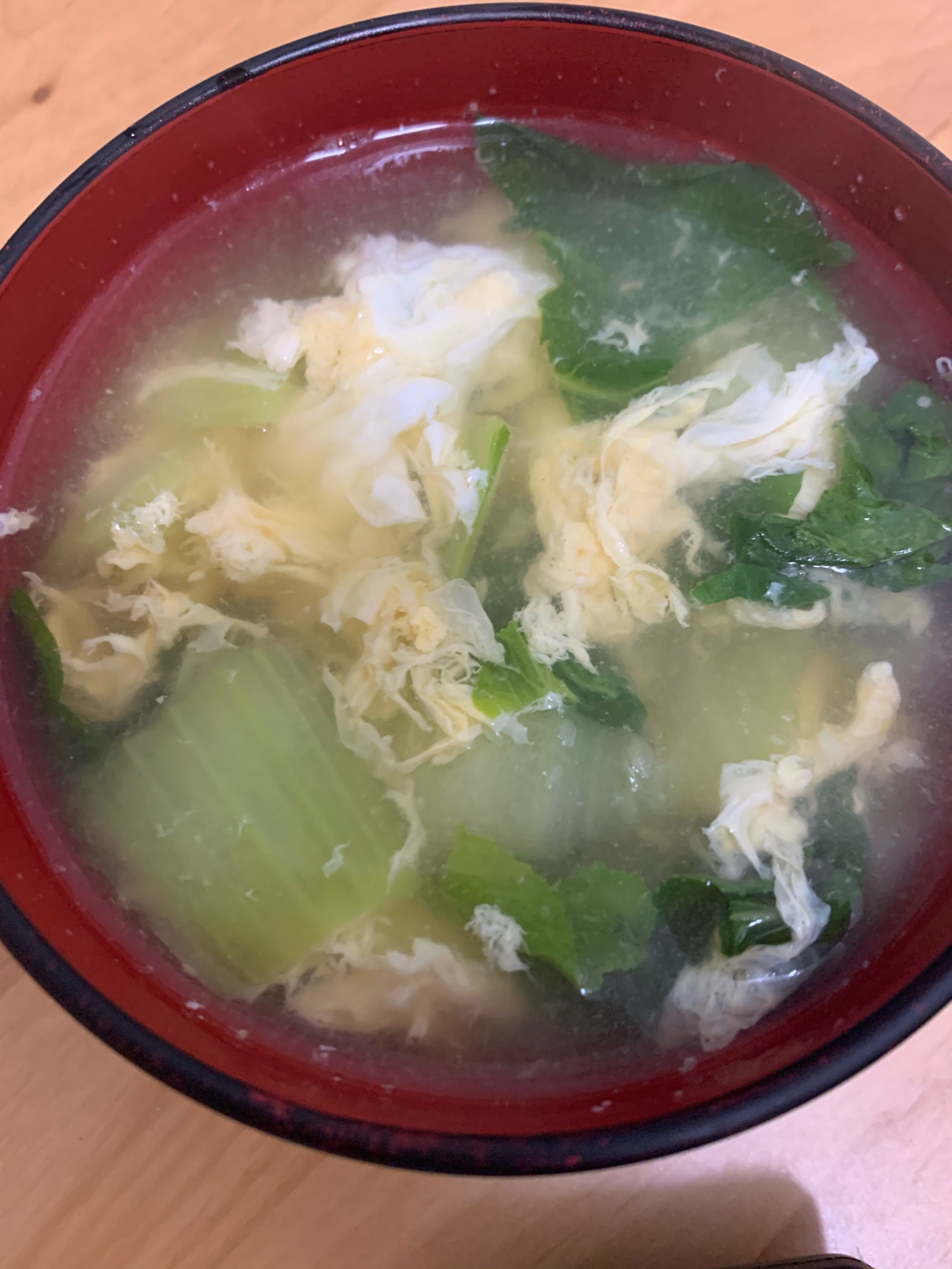 簡単⭐️ちんげん菜と卵のコンソメスープ