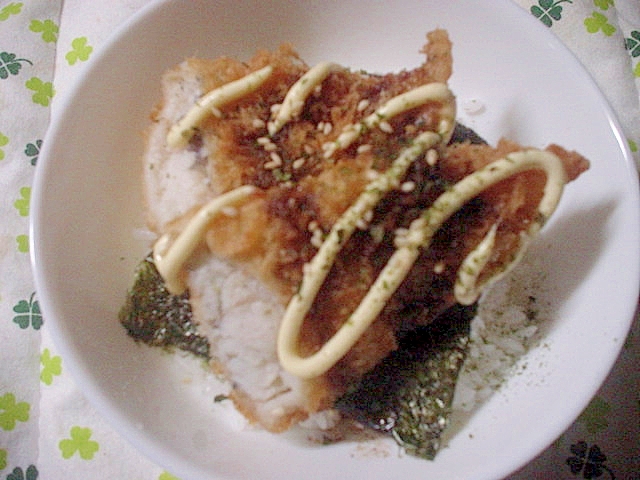 白身魚フライで簡単美味しい❤酢飯海苔どんぶり～☆