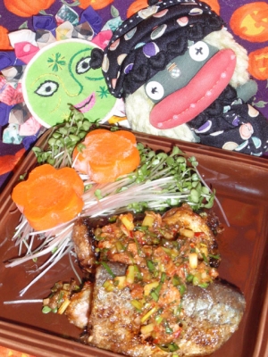 秋刀魚のピリ辛ネギソース