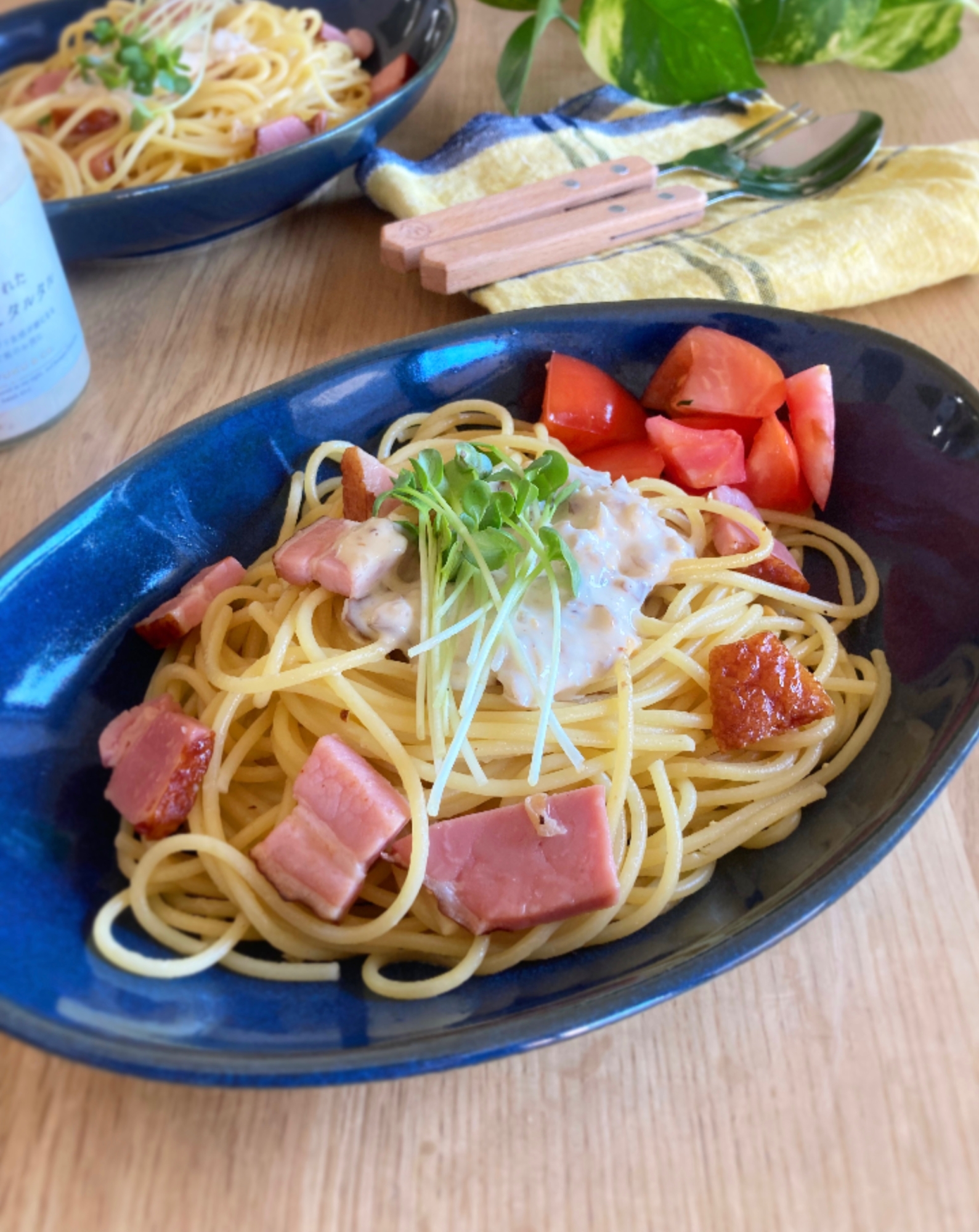 いぶりがっこのタルタルソースパスタ♪